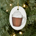 Hot Chocolate Cocoa Winter Christmas Holiday Drink Ceramic Ornament<br><div class="desc">Holiday ornament features an original marker illustration of a mug of delicious hot chocolate. Dated on the back. Perfect for holiday decorating or gift-giving! This design is also available on other products. Don't see what you're looking for? Need help with customization? Contact Rebecca to have something designed just for you....</div>