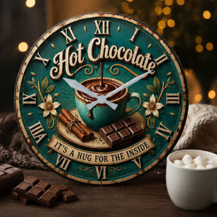Hot Chocolate  Coffee Bar Rustic Farmhouse  Large Clock