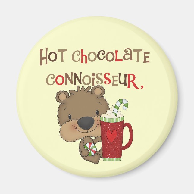 Hot Chocolate Connoisseur Boy Bear Magnet (Front)