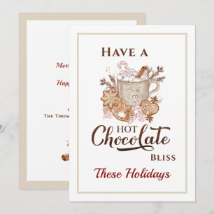 Hot Chocolate Cookies Modern Beige Christmas Card