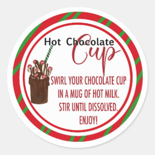 Hot chocolate cup label, Christmas label