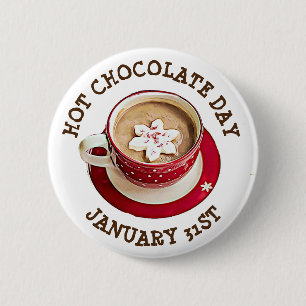 Hot Chocolate Day January 31st Holidays Button