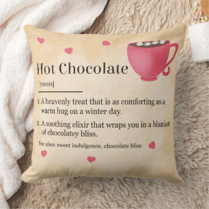 Hot Chocolate Dictionary Definition Throw Pillow