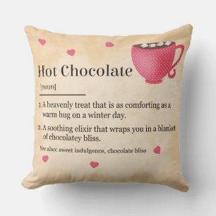 Hot Chocolate Dictionary Definition Throw Pillow