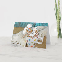 Hot chocolate drink with snowmen