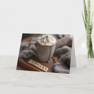 Hot Chocolate For January Birthday Card