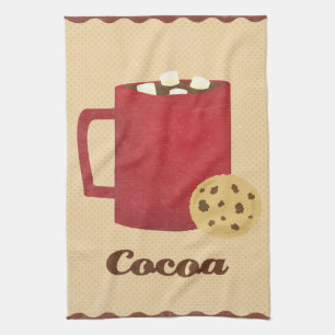 Hot chocolate illustration kitchen towel