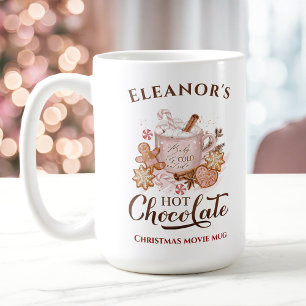 Hot Chocolate Modern Large Pink Christmas Mug
