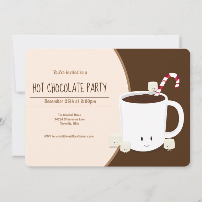 Hot Chocolate Party Christmas Invitation (Front)