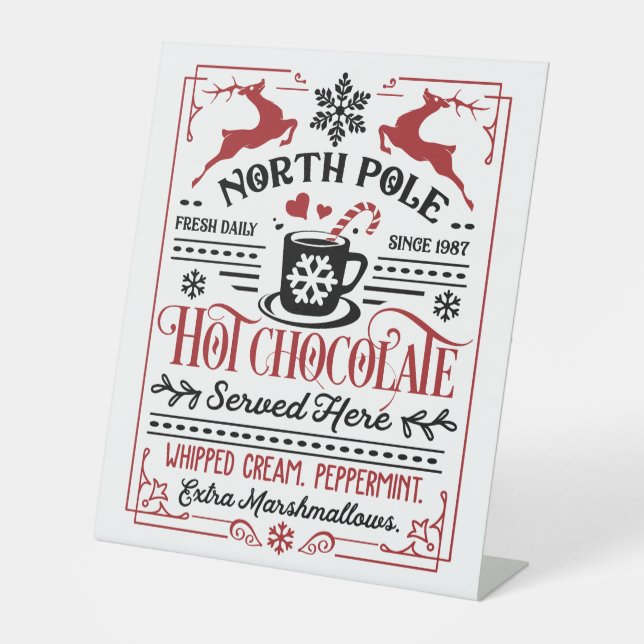 Hot Chocolate Party Station Pedestal Sign (Front)