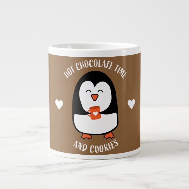 Hot Chocolate Penguin Drinker  Large Coffee Mug (Front)