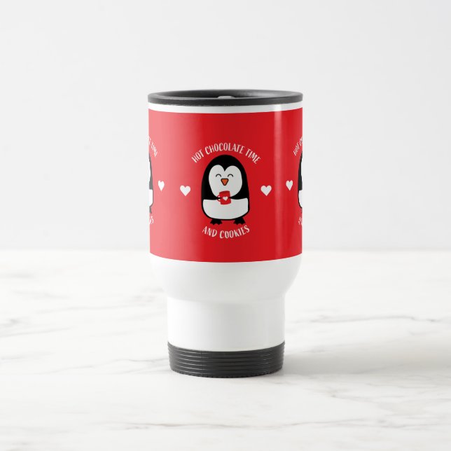 Hot Chocolate Penguin Drinker Travel Mug (Center)