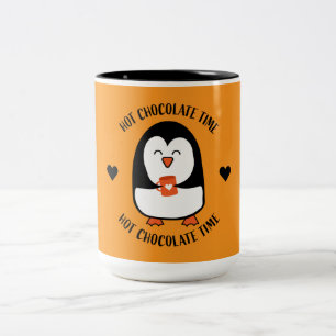 Hot Chocolate Penguin Drinker Two-Tone Coffee Mug