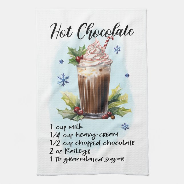 Hot Chocolate Recipe Cooking Essential Kitchen Towel (Vertical)
