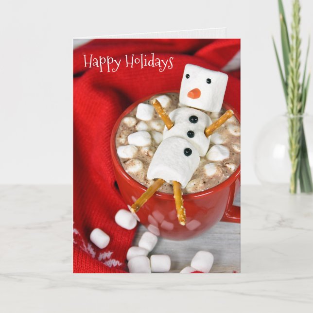 Hot Chocolate Snowman with scarf Card (Front)