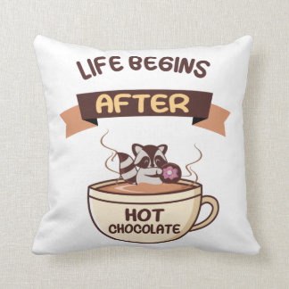 Hot chocolate - sweet launderette with donut throw pillow