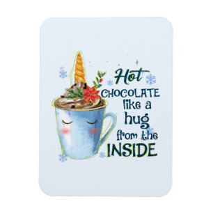 Hot Chocolate Unicorn   Cozy Unicorn Winter Magnet