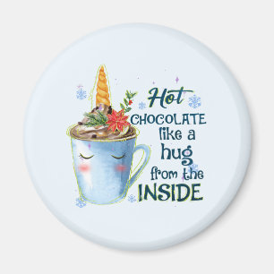 Hot Chocolate Unicorn   Cozy Unicorn Winter Magnet