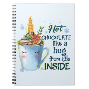 Hot Chocolate Unicorn   Cozy Unicorn Winter Notebook