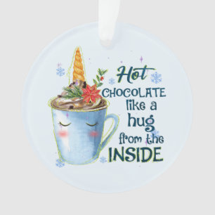 Hot Chocolate Unicorn   Cozy Unicorn Winter Ornament