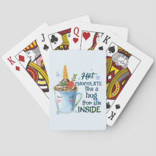Hot Chocolate Unicorn Cozy Unicorn Winter Playing Cards