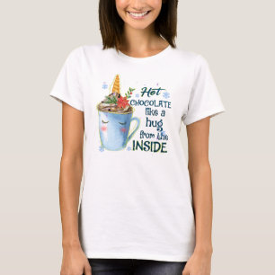 Hot Chocolate Unicorn   Cozy Unicorn Winter T-Shirt