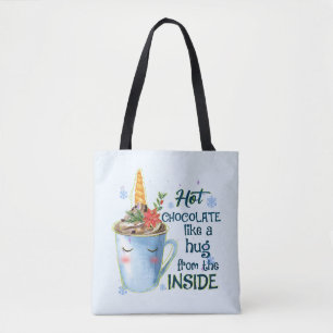 Hot Chocolate Unicorn Cozy Unicorn Winter Tote Bag