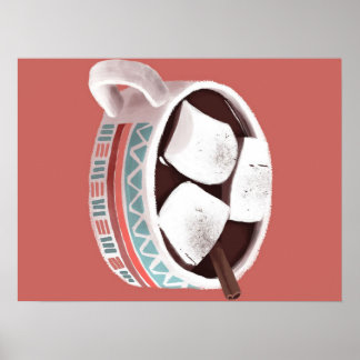 Hot Chocolate - Vintage Cute Chocolate Lover Gift Poster