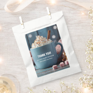 Hot Chocolate w/ Whipped Cream Cozy Baby Shower Favour Bag
