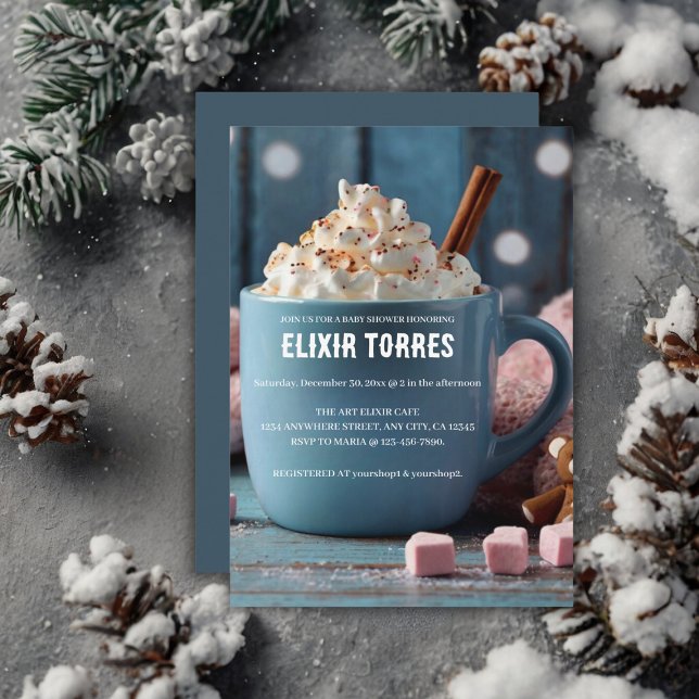 Hot Chocolate w/ Whipped Cream Cozy Baby Shower Invitation (Creator Uploaded)