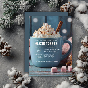 Hot Chocolate w/ Whipped Cream Cozy Baby Shower Invitation