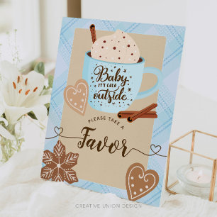 Hot Chocolate Winter Baby Shower Boy Favours Sign