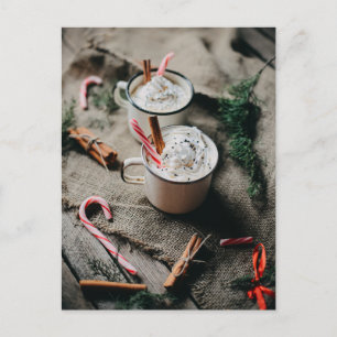 Hot Chocolate with Candy Canes Photo  Postcard