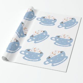 Hot Chocolate with Snowmen Wrapping Paper