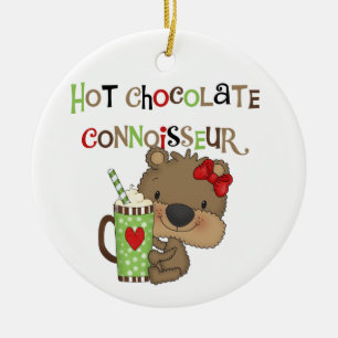 Hot ChocolateConoisseur Girl Bear Ceramic Ornament