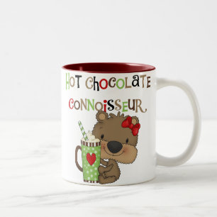 Hot ChocolateConoisseur Girl Bear Two-Tone Coffee Mug