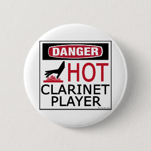 Hot Clarinet Player 2 Inch Round Button