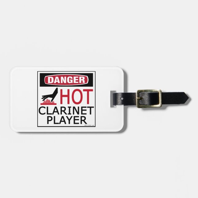 Hot Clarinet Player Luggage Tag (Front Horizontal)