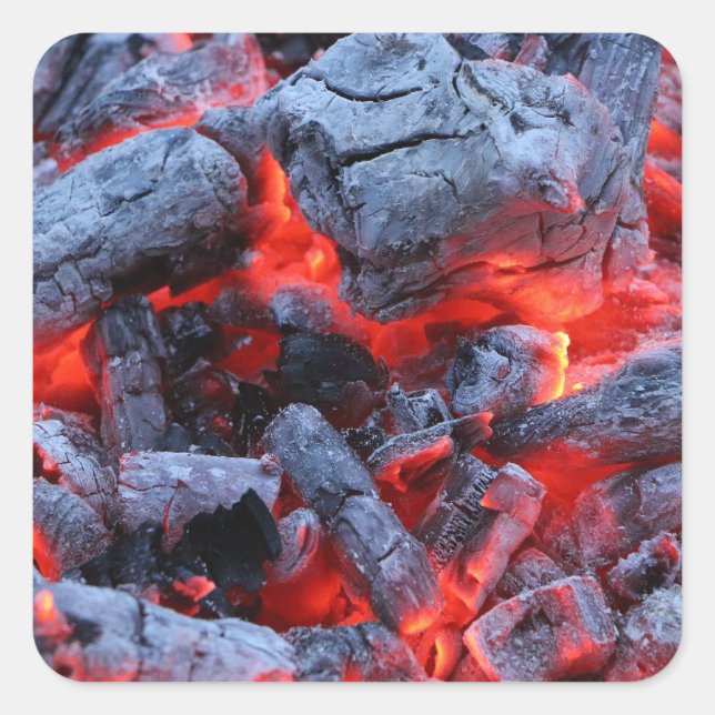 Hot coals square sticker (Front)