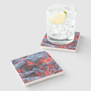 Hot coals stone coaster