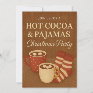 Hot Cocacao & Pyjamas Christmas Party Invitation