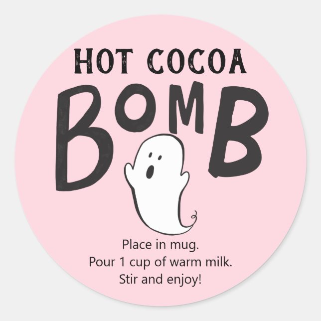 Hot Coco Bomb Pink Baby Shower Ghost Classic Round Sticker (Front)