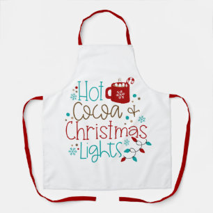 Hot Cocoa and Christmas Movies Modern Typography Apron