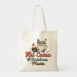 Hot Cocoa And Christmas Movies Retro Tote Bag