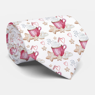 Hot Cocoa And Cookies Watercolor Tie