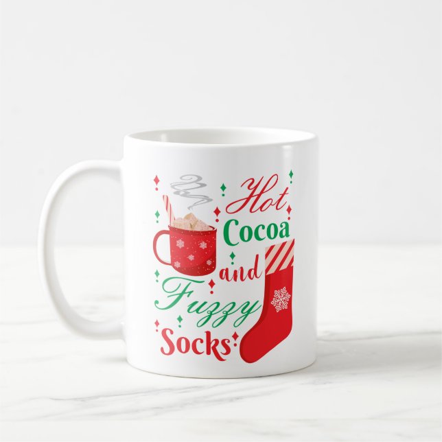 Hot cocoa and fuzzy socks - Christmas Coffee Mug (Left)