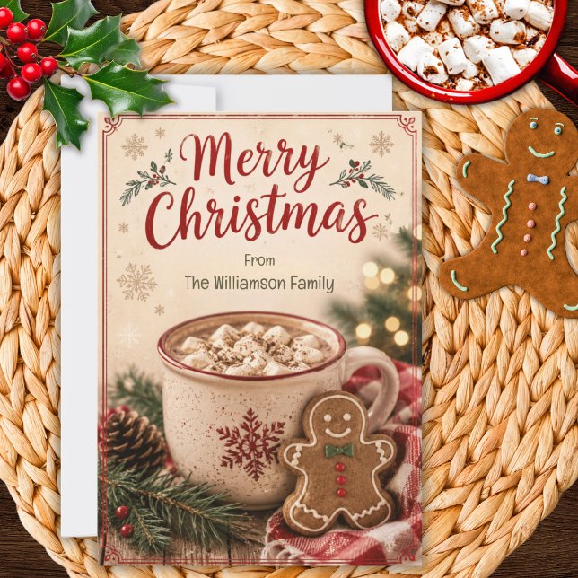 Hot Cocoa and Gingerbread Christmas Card (Creator Uploaded)