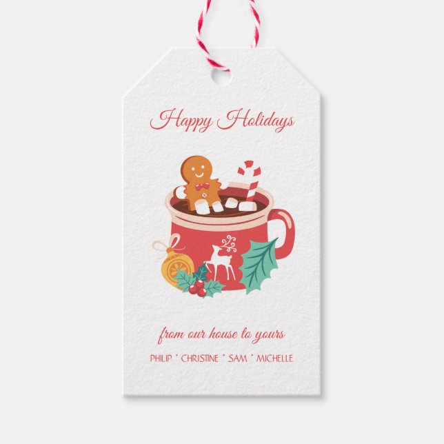 Hot Cocoa and Gingerbread Gift Tags (Front)