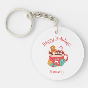 Hot Cocoa and Gingerbread Keychain
