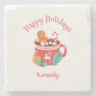 Hot Cocoa and Gingerbread Stone Coaster